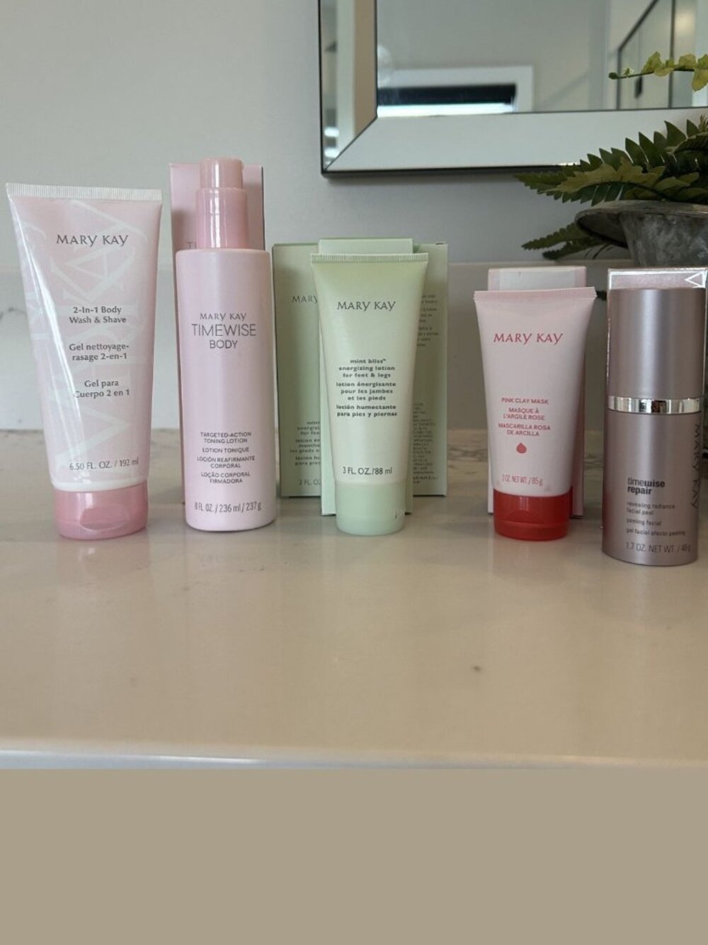 Mary Kay Skincare Bundle, Body Wash, Face Mask, Foot Cream , Facial Peel